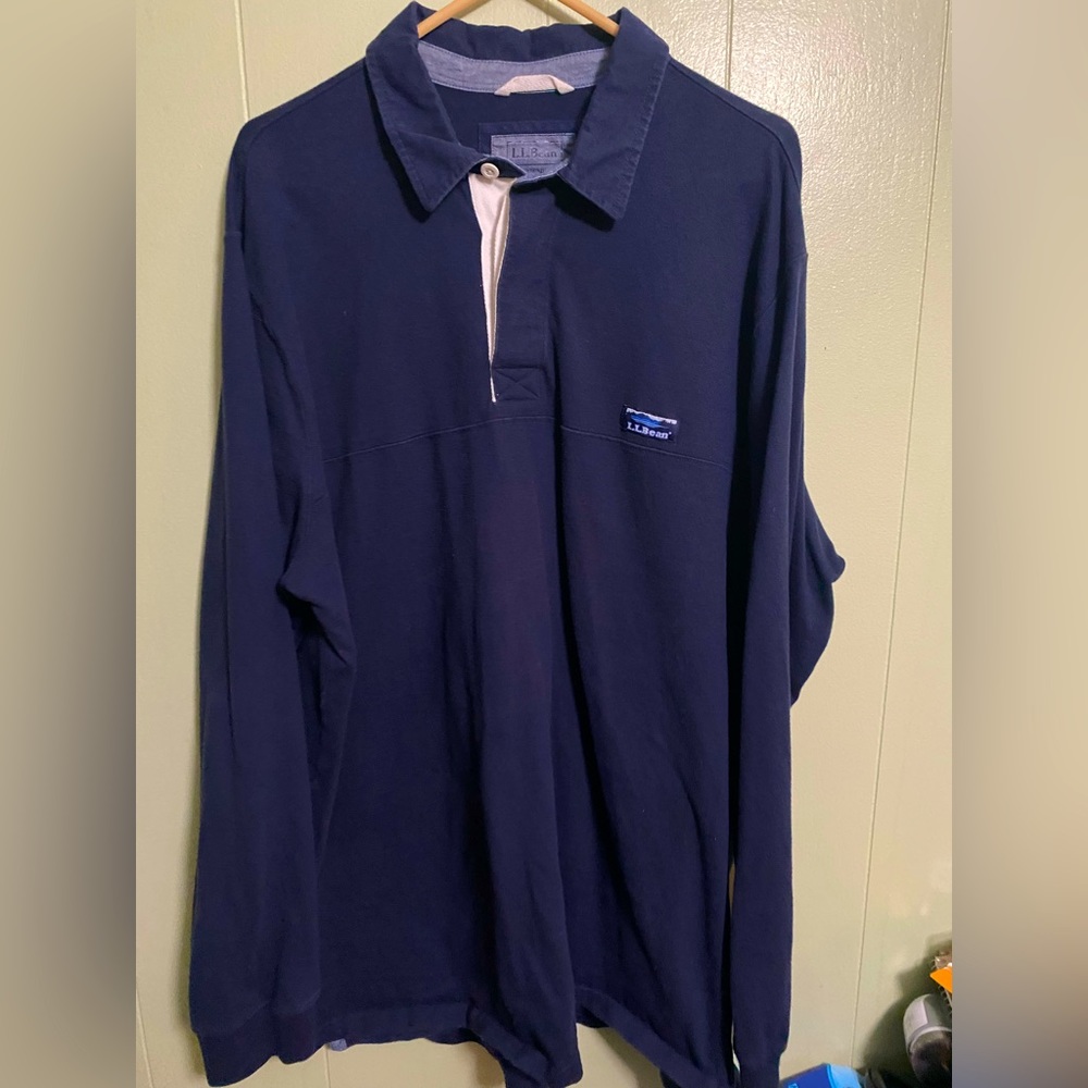 Vintage Mens L.L. Bean Long Sleeve Rugby Shirt